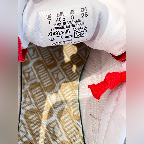 Puma Red Suede High Risk Sneakers - Picture 2 of 6